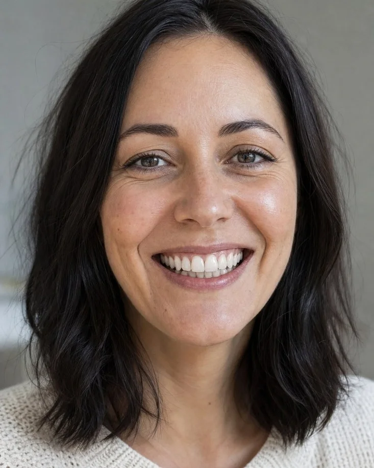 The same photograph simulated after professional whitening