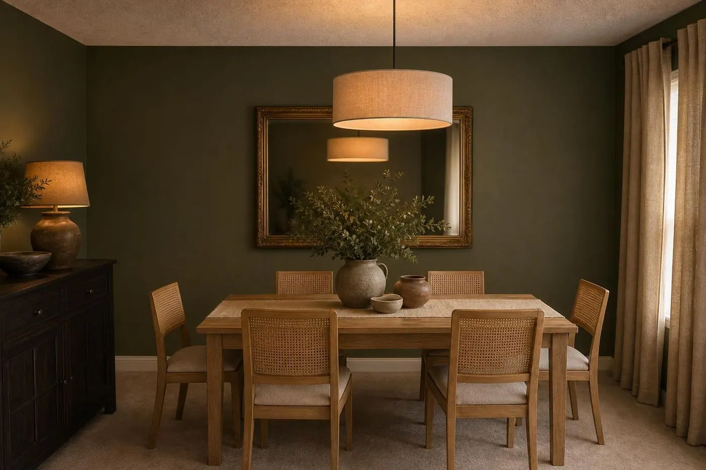 The same dining room redesigned