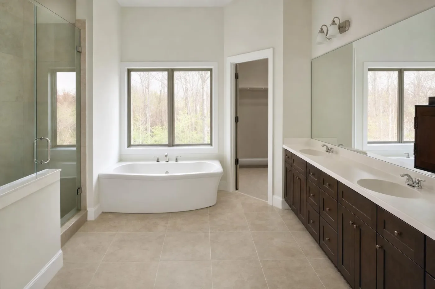 A large ensuite bathroom photographed by the homeowner