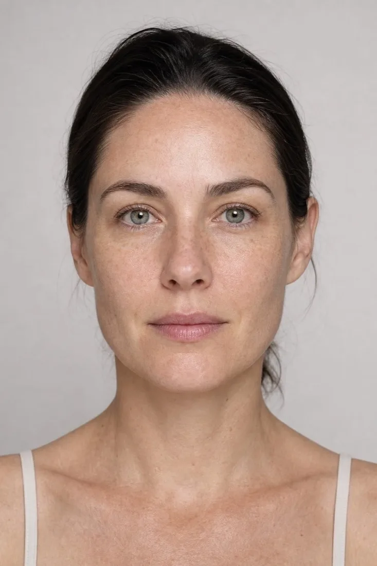 A client's own photograph before sun damage resurfaced