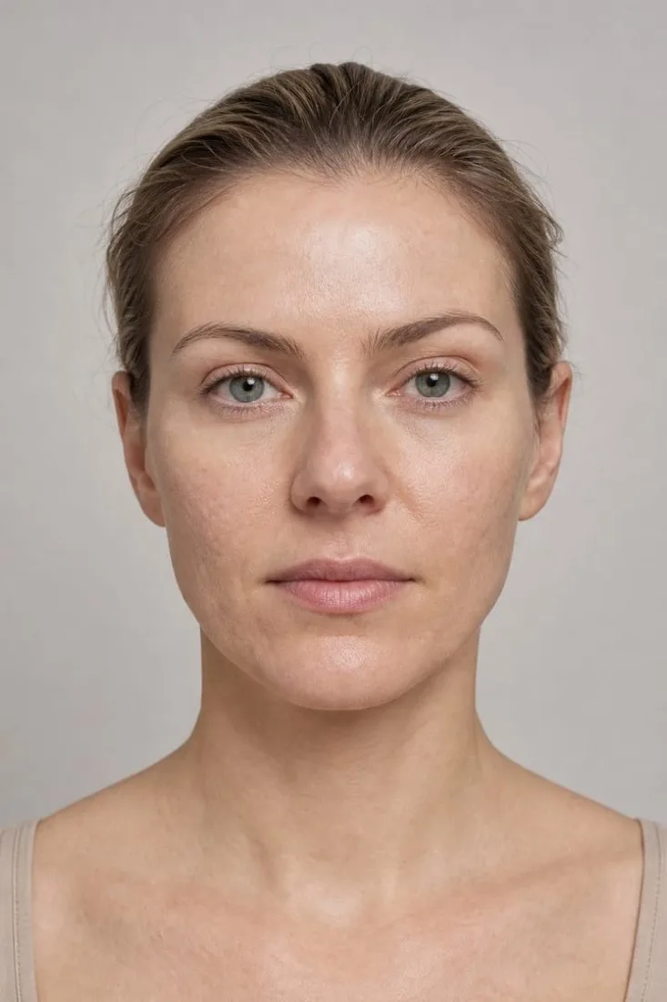 A client's own photograph before microneedling