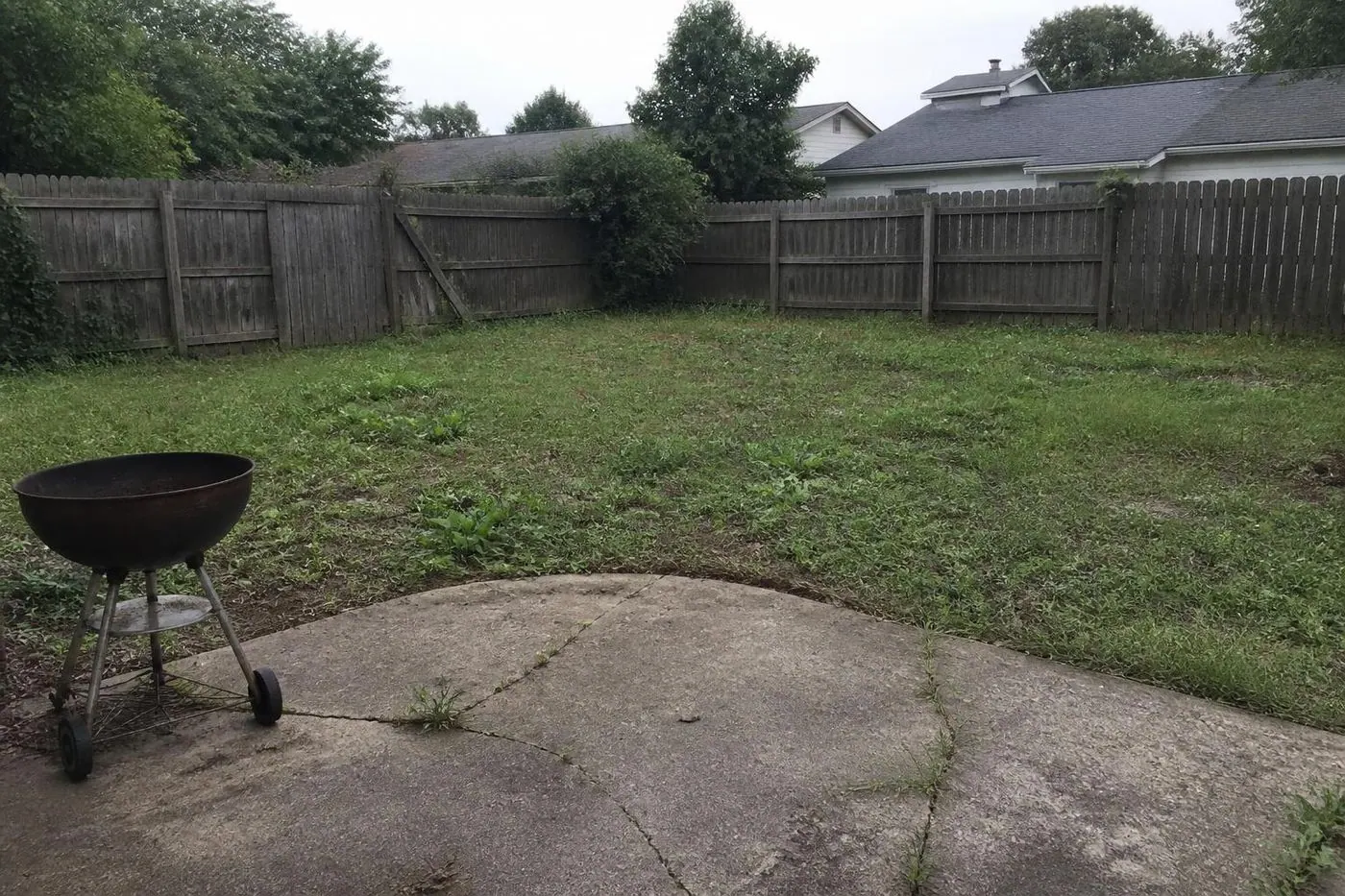 A backyard before landscaping